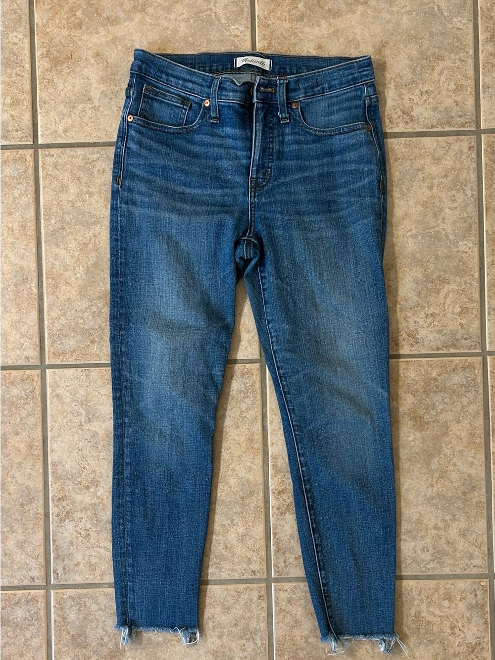 Madewell Medium Blue Cropped Skinny Jeans